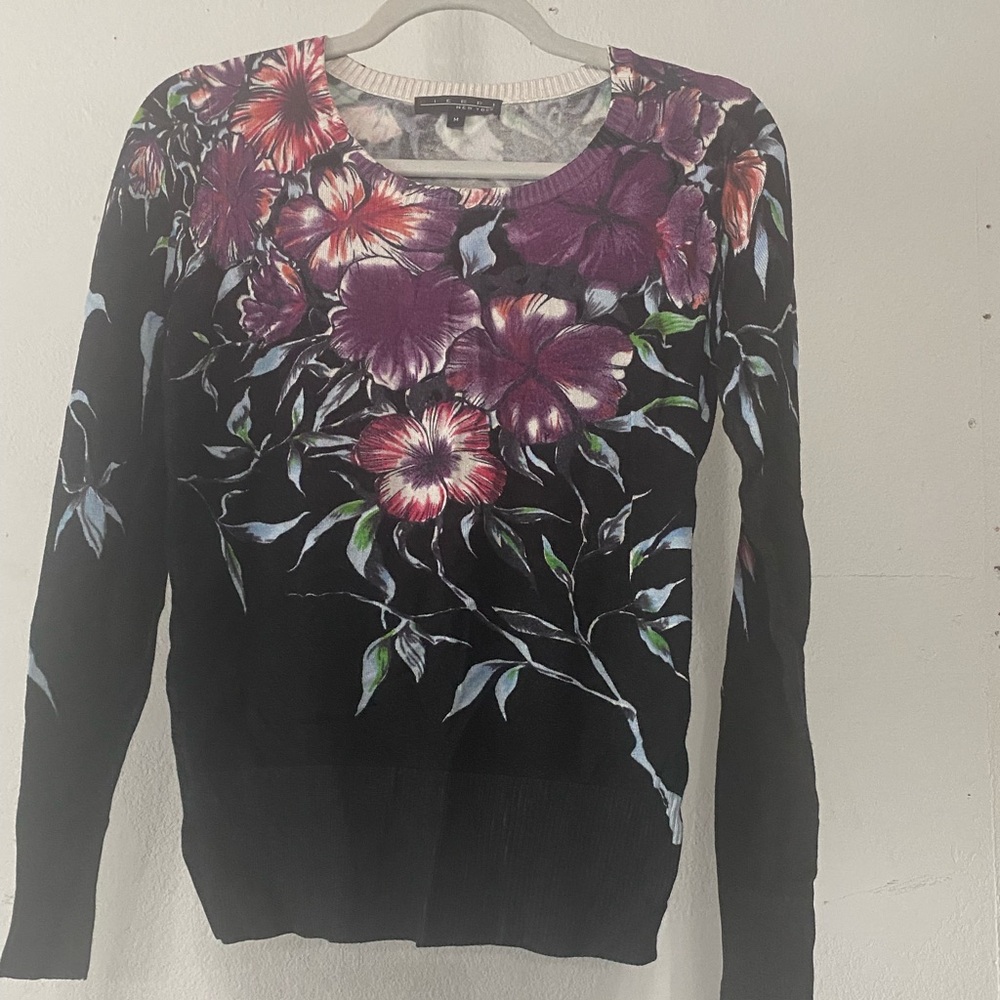 Pieri Floral Black Sweater